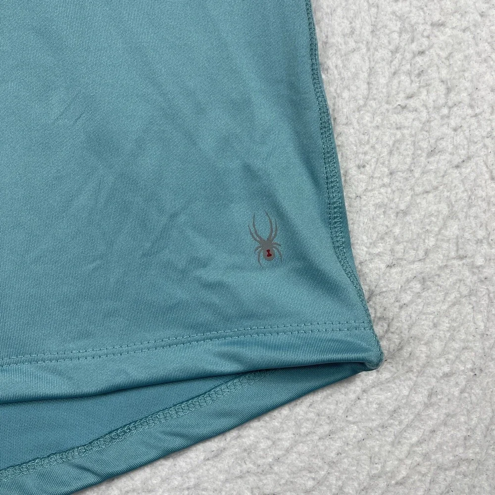 Spyder Shirt Womens Medium Blue Active Workout Reflective Outdoors‎ Run Hike Jog